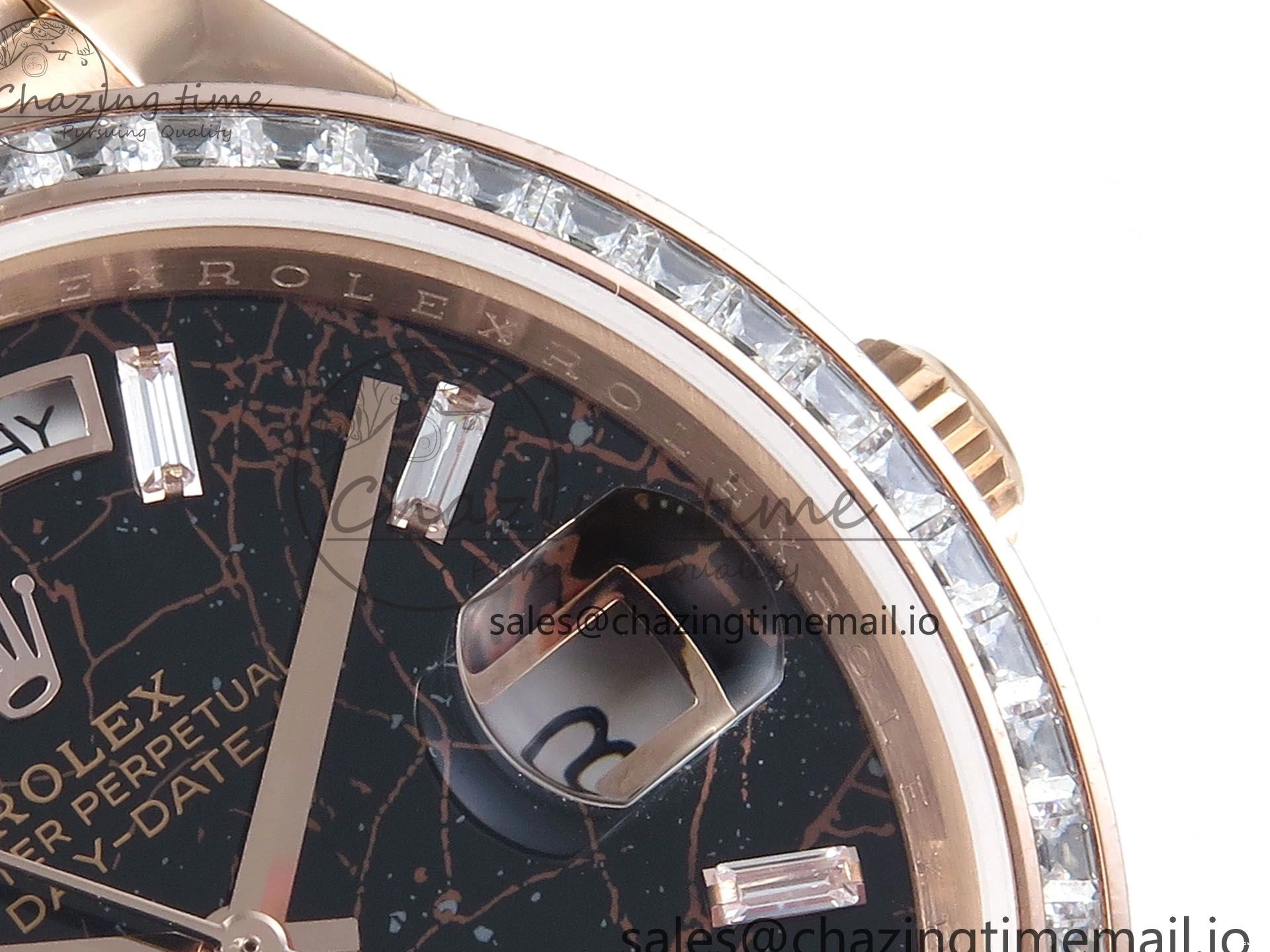 V5 DayDate Slate QF 40 Diamonds Eisenkiesel Weight) 1:1 Bracelet President Dial Bezel Edition on (Gain RG A2836 Best 0205